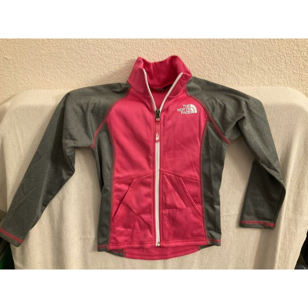 The North Face Youth Girls Sz 6 XS Full Zip Front Fleece Long Sleeve Jacket Pink